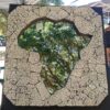 Africa Shaped Mirror with Ostrich Egg or Abalone / Pāua Shell Mosaic