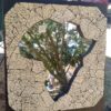 Africa Shaped Mirror with Ostrich Egg or Abalone / Pāua Shell Mosaic