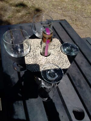 The Ostrich Egg Mosaic Wine Caddy