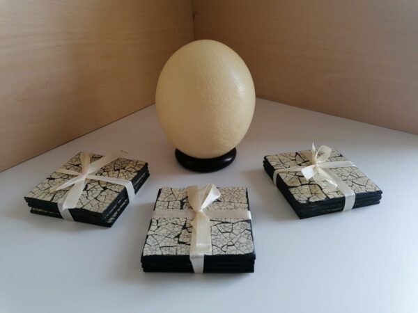 Ostrich Egg Mosaic Coasters (Set of 4)